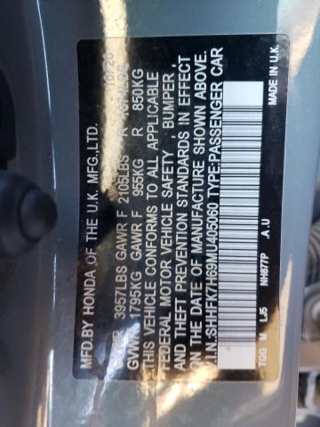2021 HONDA CIVIC EX - SHHFK7H69MU405060