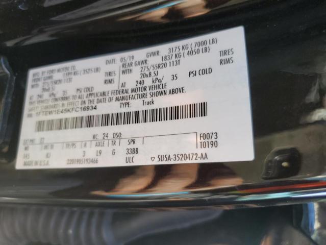 2019 FORD F150 SUPER - 1FTEW1E45KFC16934
