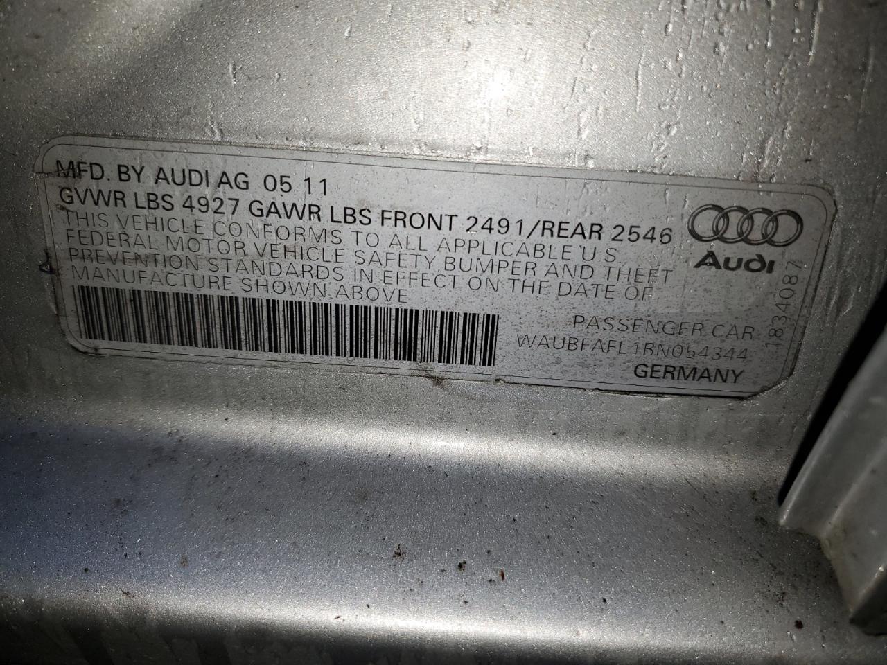 Lot #3033259834 2011 AUDI A4 PREMIUM