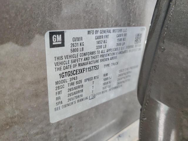 2015 GMC CANYON SLT 1GTG5CE3XF1157753