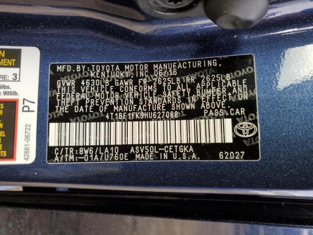 VIN 4T1BF1FK9HU627088 2017 TOYOTA CAMRY no.12