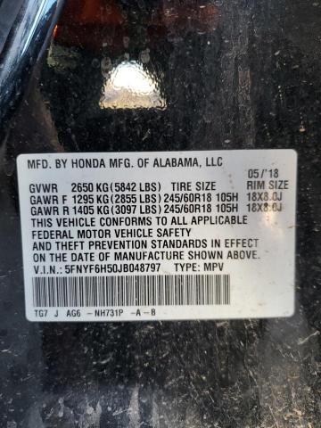 VIN 5FNYF6H50JB048797 2018 HONDA PILOT no.13