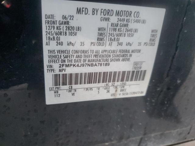2022 FORD EDGE SEL - 2FMPK4J97NBA78189