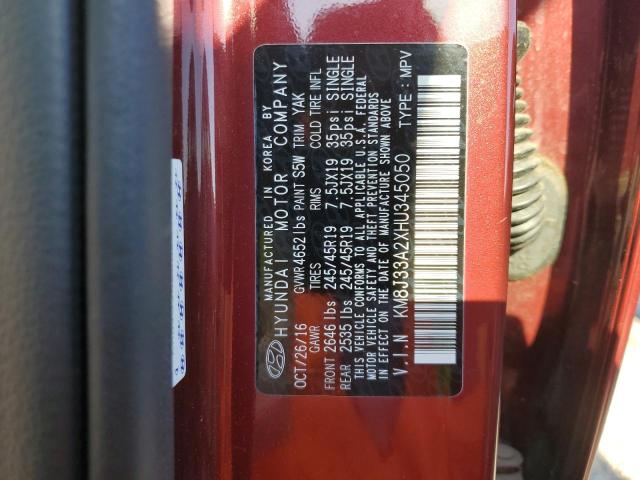 2017 HYUNDAI TUCSON KM8J33A2XHU345050