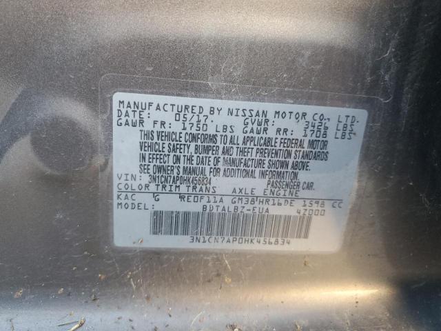 VIN 3N1CN7AP0HK456834 2017 NISSAN VERSA no.12