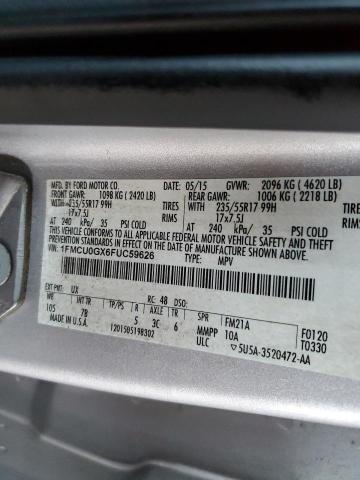 VIN 1FMCU0GX6FUC59626 2015 FORD ESCAPE no.12