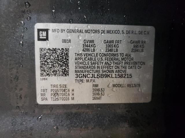 2019 CHEVROLET TRAX 1LT - 3GNCJLSB9KL158215