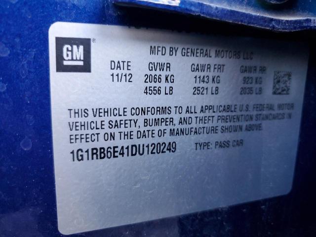 VIN 1G1RB6E41DU120249 2013 CHEVROLET VOLT no.12