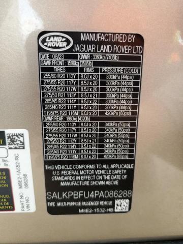 2023 LAND ROVER RANGE ROVE - SALKPBFU4PA086288