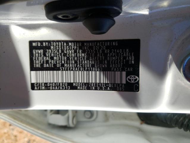 2020 TOYOTA COROLLA LE - 5YFEPRAE8LP118663