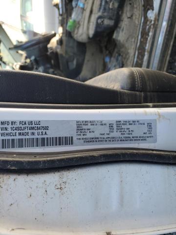 2021 DODGE DURANGO PU 1C4SDJFT4MC847502