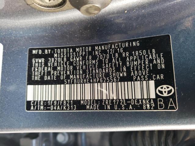 2017 TOYOTA COROLLA L - 5YFBURHE4HP625567