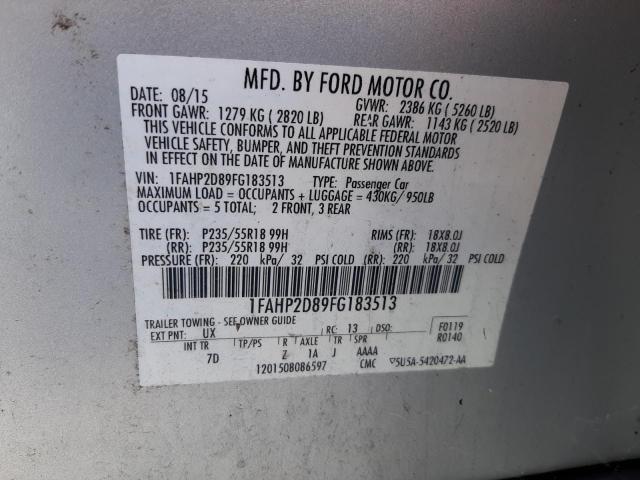 VIN 1FAHP2D89FG183513 2015 FORD TAURUS no.12