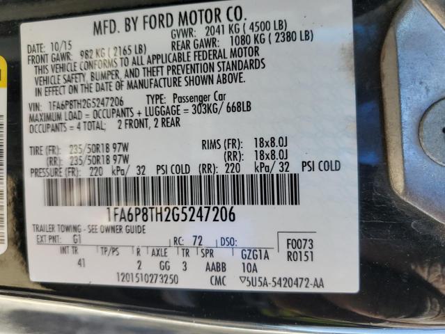 VIN 1FA6P8TH2G5247206 2016 FORD ALL MODELS no.12