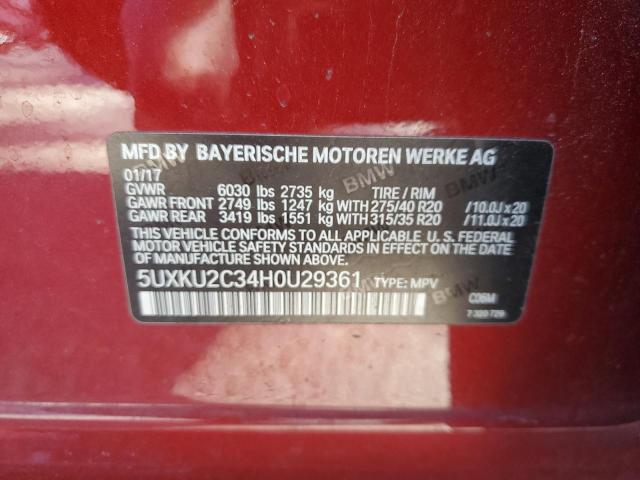 VIN 5UXKU2C34H0U29361 2017 BMW X6 no.13