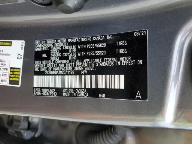 2021 LEXUS RX 450H 2T2HGMDA1MC071188