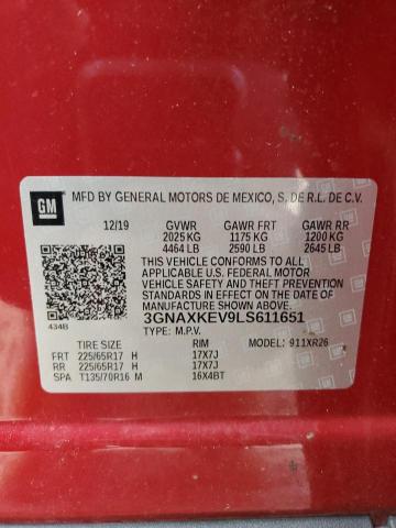 2020 CHEVROLET EQUINOX LT - 3GNAXKEV9LS611651