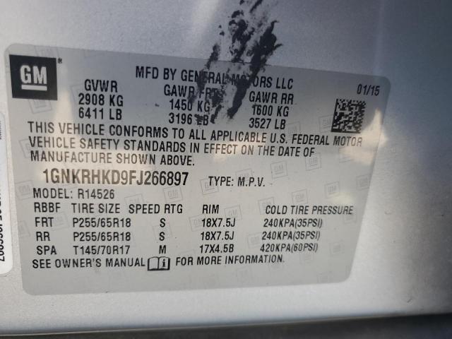 VIN 1GNKRHKD9FJ266897 2015 CHEVROLET TRAVERSE no.13