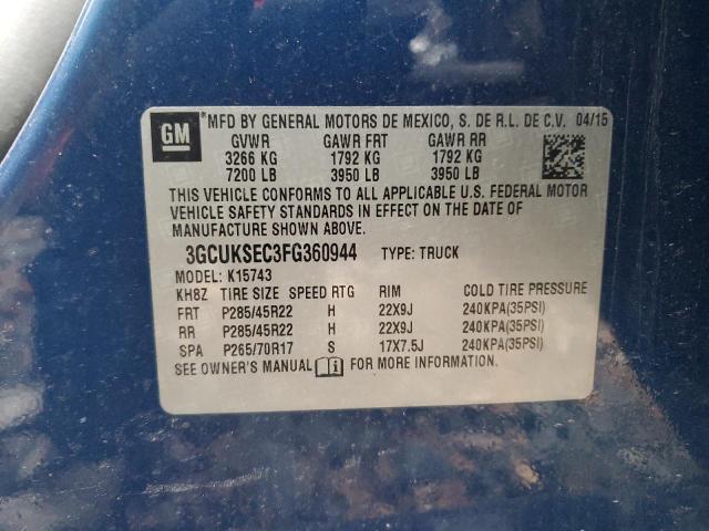 2015 CHEVROLET SILVERADO - 3GCUKSEC3FG360944