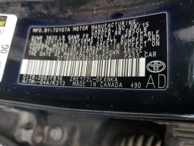 2016 TOYOTA COROLLA L - 2T1BURHE9GC495042