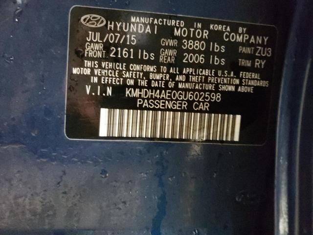 2016 HYUNDAI ELANTRA SE - KMHDH4AE0GU602598