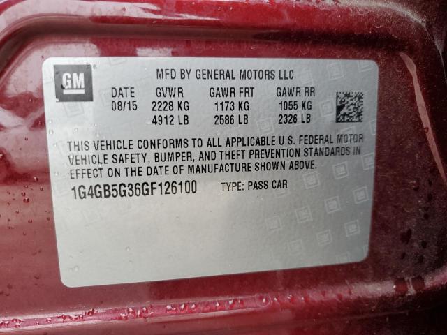 2016 BUICK LACROSSE - 1G4GB5G36GF126100