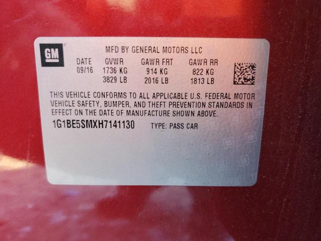 2017 CHEVROLET CRUZE LT - 1G1BE5SMXH7141130