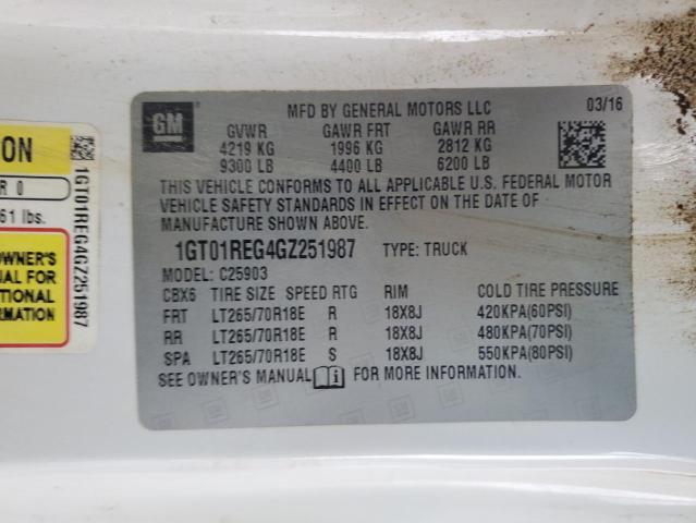 2016 GMC SIERRA C25 1GT01REG4GZ251987