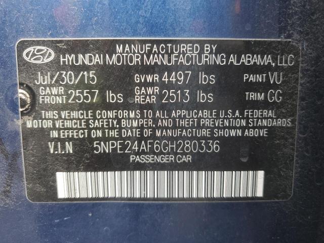 VIN 5NPE24AF6GH280336 2016 HYUNDAI SONATA no.12