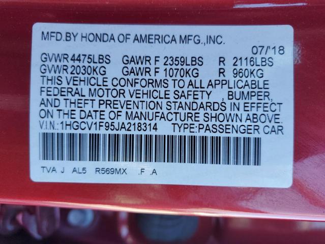 2018 HONDA ACCORD TOU - 1HGCV1F95JA218314