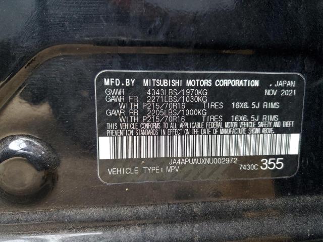 2022 MITSUBISHI OUTLANDER - JA4APUAUXNU002972