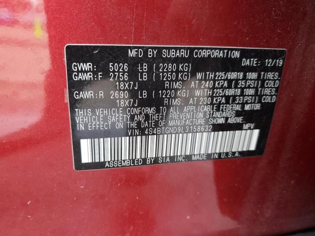 2020 SUBARU OUTBACK LI - 4S4BTGND9L3158632