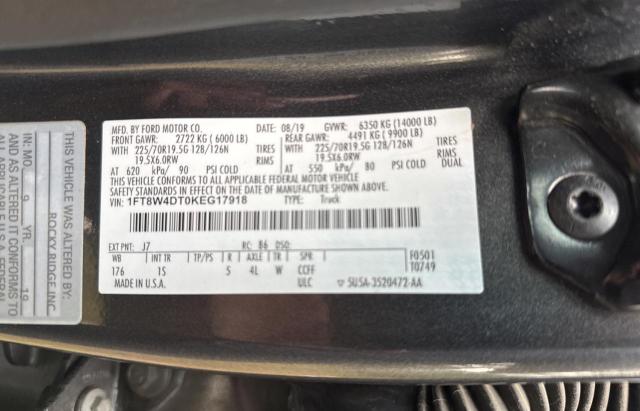 VIN 1FT8W4DT0KEG17918 2019 FORD F450 no.10