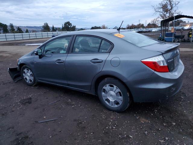 HONDA CIVIC HYBR 2012 gray  hybrid engine JHMFB4F22CS003784 photo #3