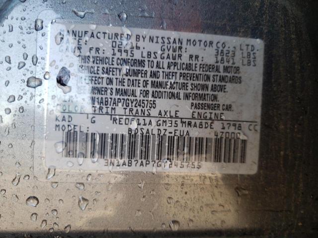 2016 NISSAN SENTRA S - 3N1AB7AP7GY245755