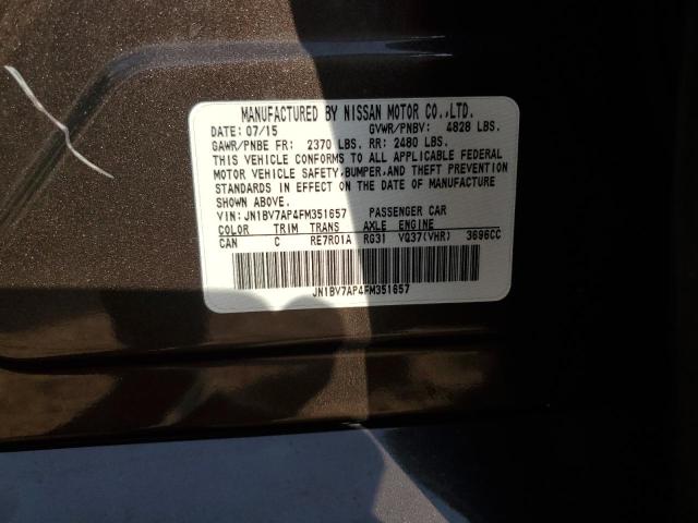 2015 INFINITI Q50 BASE - JN1BV7AP4FM351657