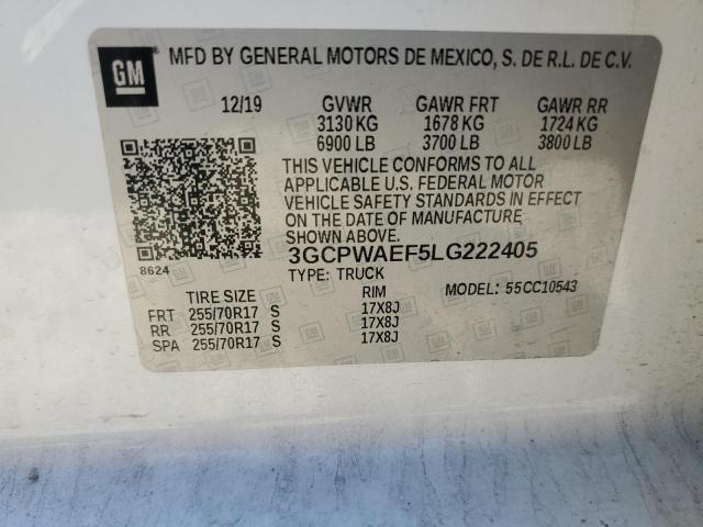 VIN 3GCPWAEF5LG222405 2020 CHEVROLET ALL MODELS no.12