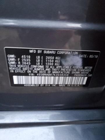 2019 SUBARU LEGACY 2.5 - 4S3BNAB67K3038358