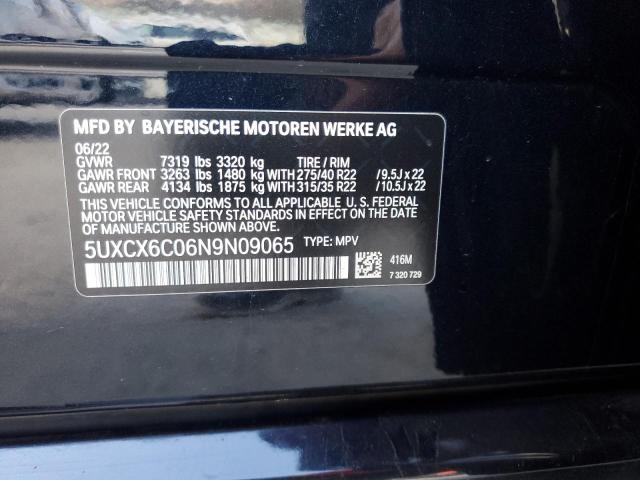 2022 BMW X7 M50I 5UXCX6C06N9N09065