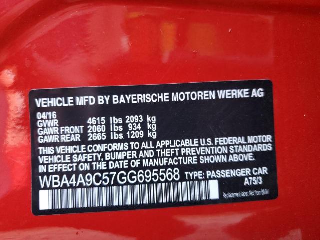 VIN WBA4A9C57GG695568 2016 BMW 4 SERIES no.12