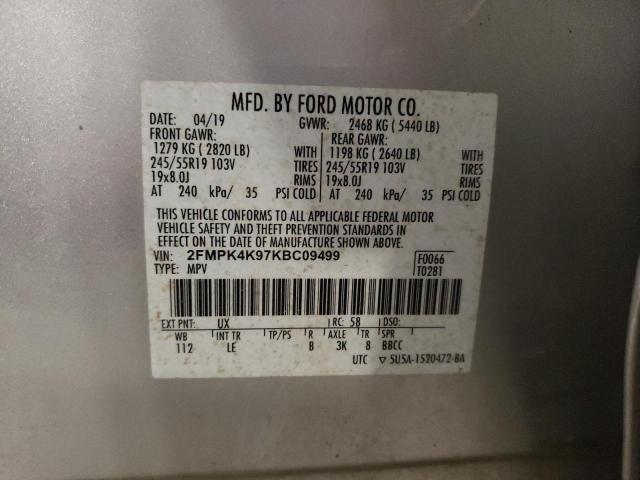 2019 FORD EDGE TITAN - 2FMPK4K97KBC09499