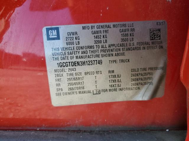 2017 CHEVROLET COLORADO Z - 1GCGTDEN3H1237749