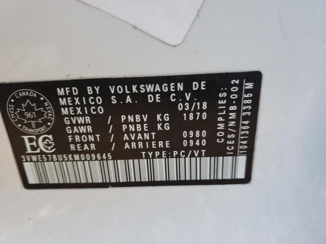 2019 VOLKSWAGEN JETTA SEL - 3VWE57BU5KM009645