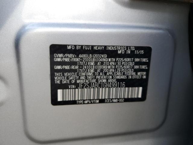 2016 SUBARU FORESTER 2 JF2SJABC1GH499116