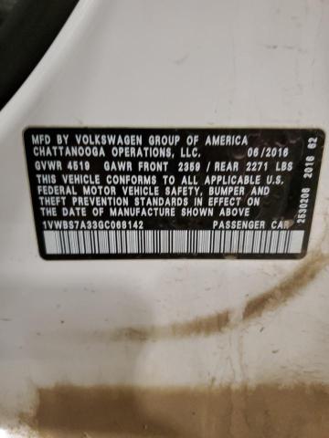 2016 VOLKSWAGEN PASSAT SE - 1VWBS7A33GC068142