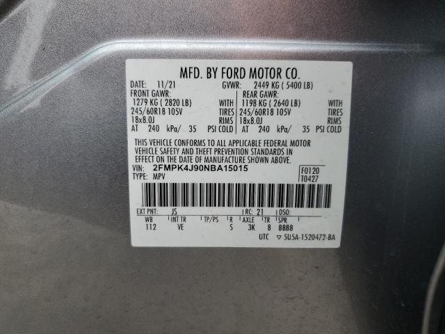 2022 FORD EDGE SEL - 2FMPK4J90NBA15015