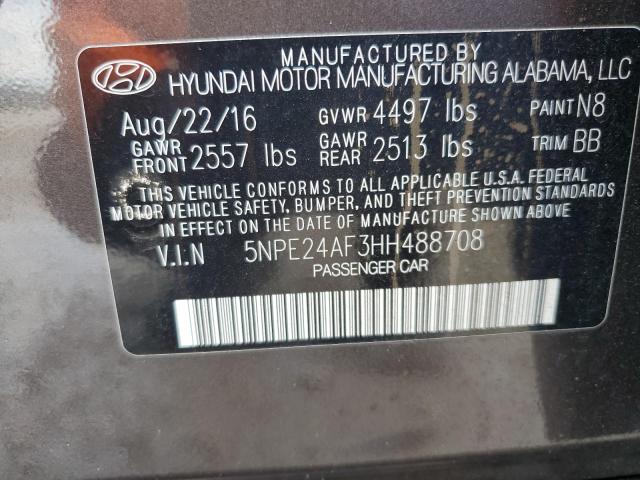 VIN 5NPE24AF3HH488708 2017 HYUNDAI SONATA no.12