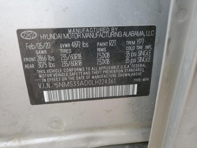 2020 HYUNDAI SANTA FE S - 5NMS33AD0LH224361