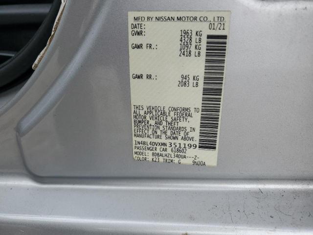 2021 NISSAN ALTIMA SV - 1N4BL4DVXMN351199