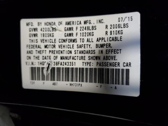 2015 HONDA ACCORD LX - 1HGCR2F38FA243351